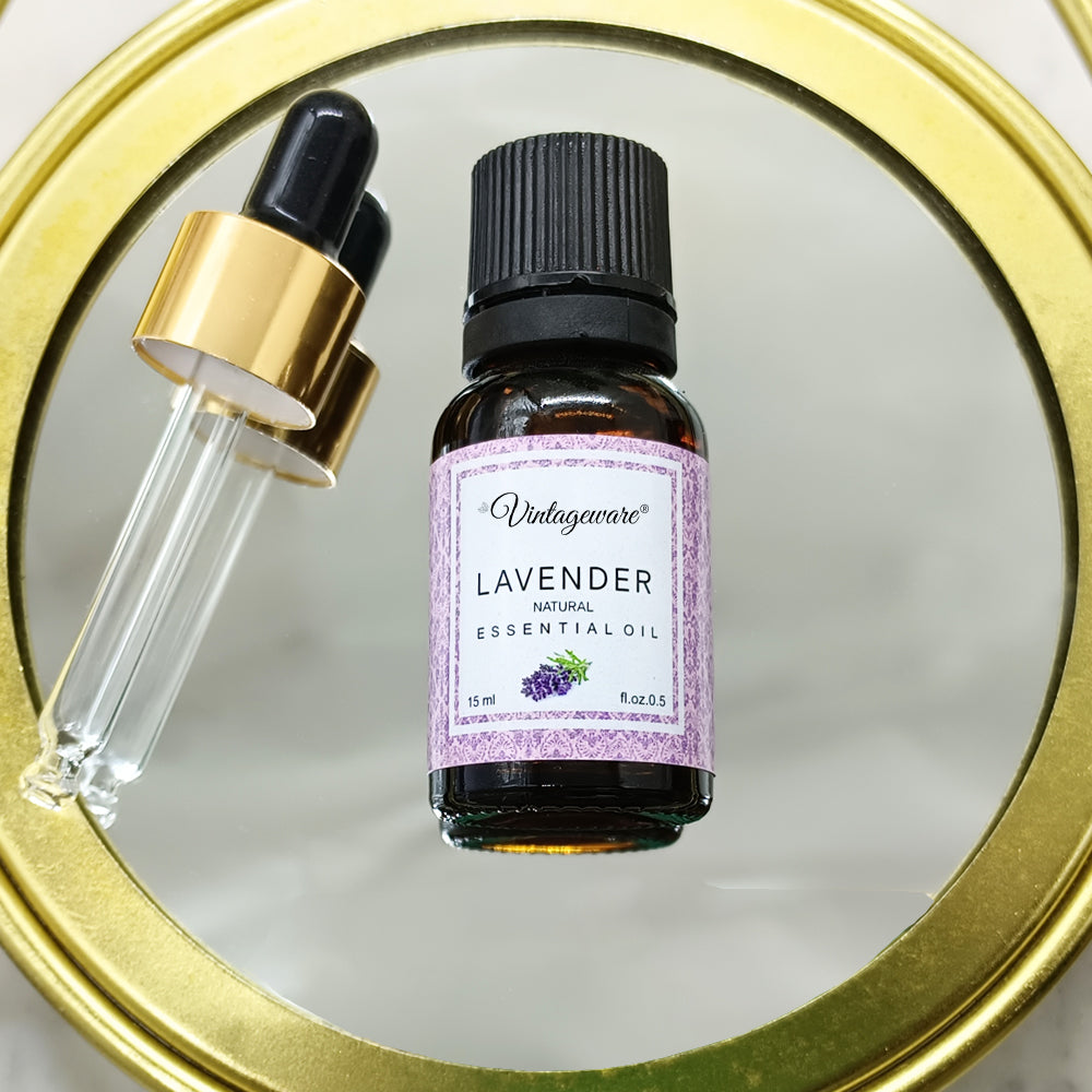 Vintageware® Lavender Essential Oil – 100% Pure, Organic, Undiluted | For Hair Growth, Skin Care, Relaxation & Sleep | Therapeutic Grade, 15ml
