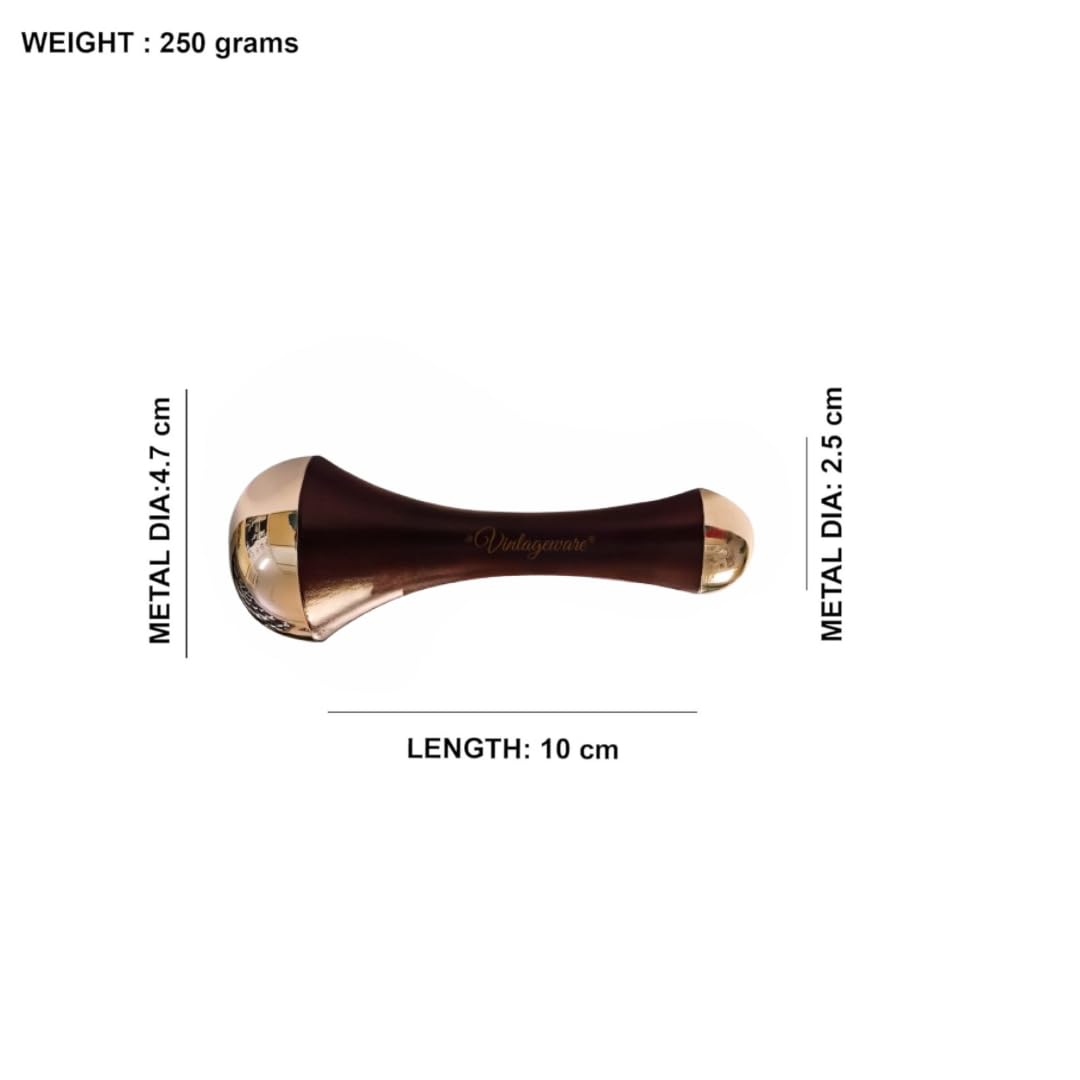 Kansa Wand Double Sided – Ayurvedic Beauty Tool for Skin Rejuvenation (Dark Brown)