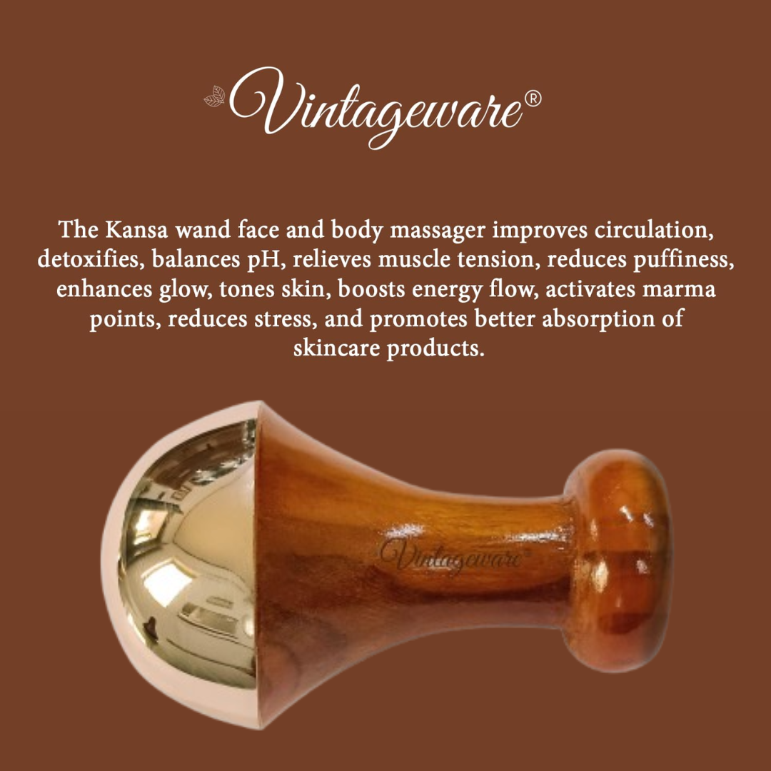 Kansa Wand and Comb Set | Vintageware® Ayurvedic Face & Hair Tool