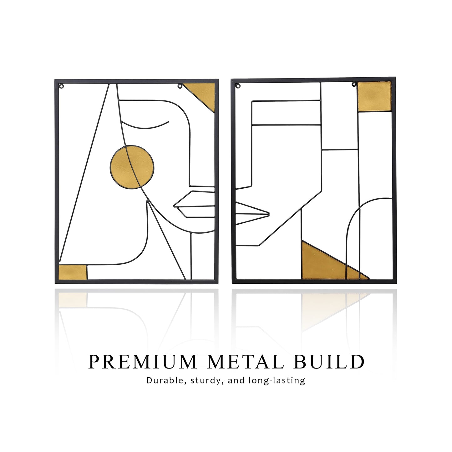 Metal Wall Art Couple Sculpture – Elegant Home Decor Hanging