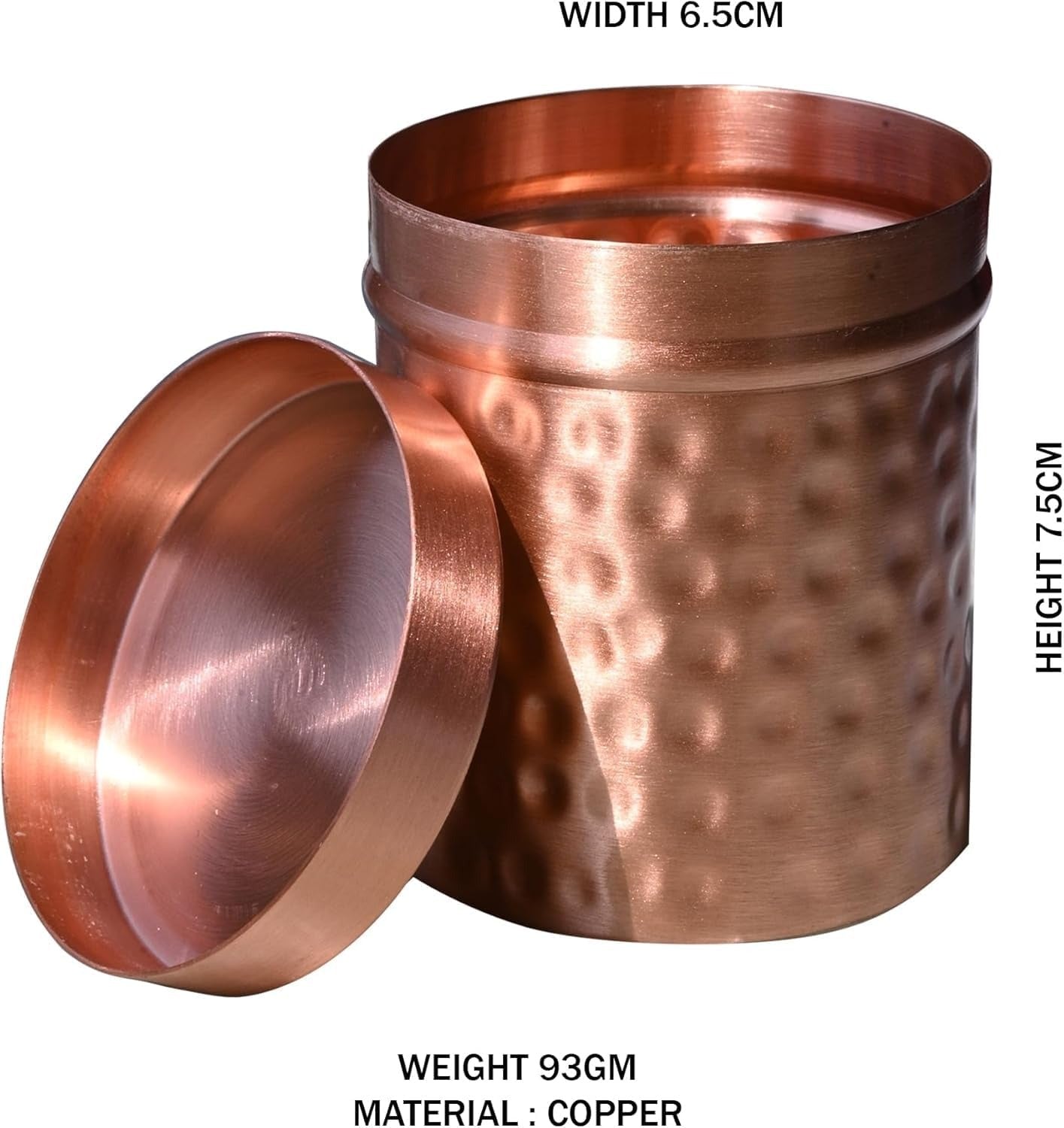 copper container with lid for storage