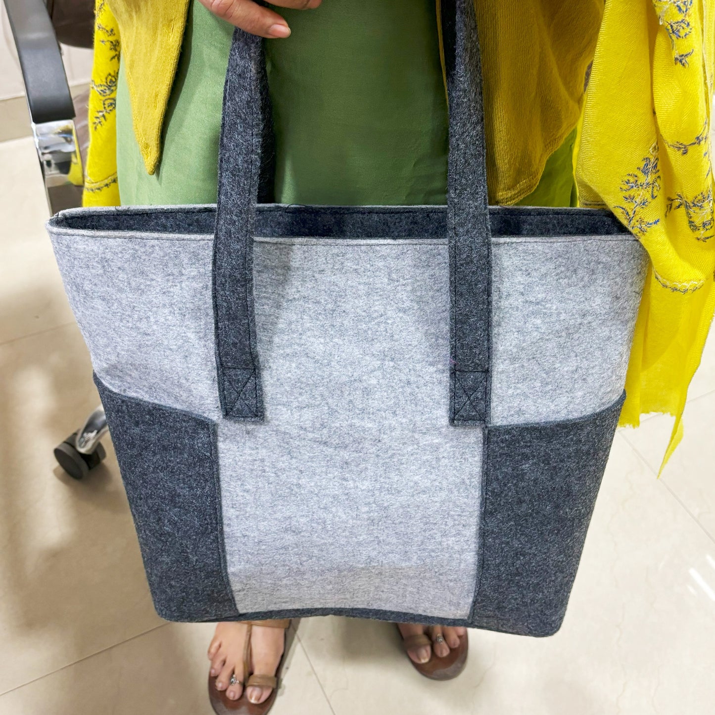 Felt Reusable Shopping Bag, Storage Tote Utility Bag