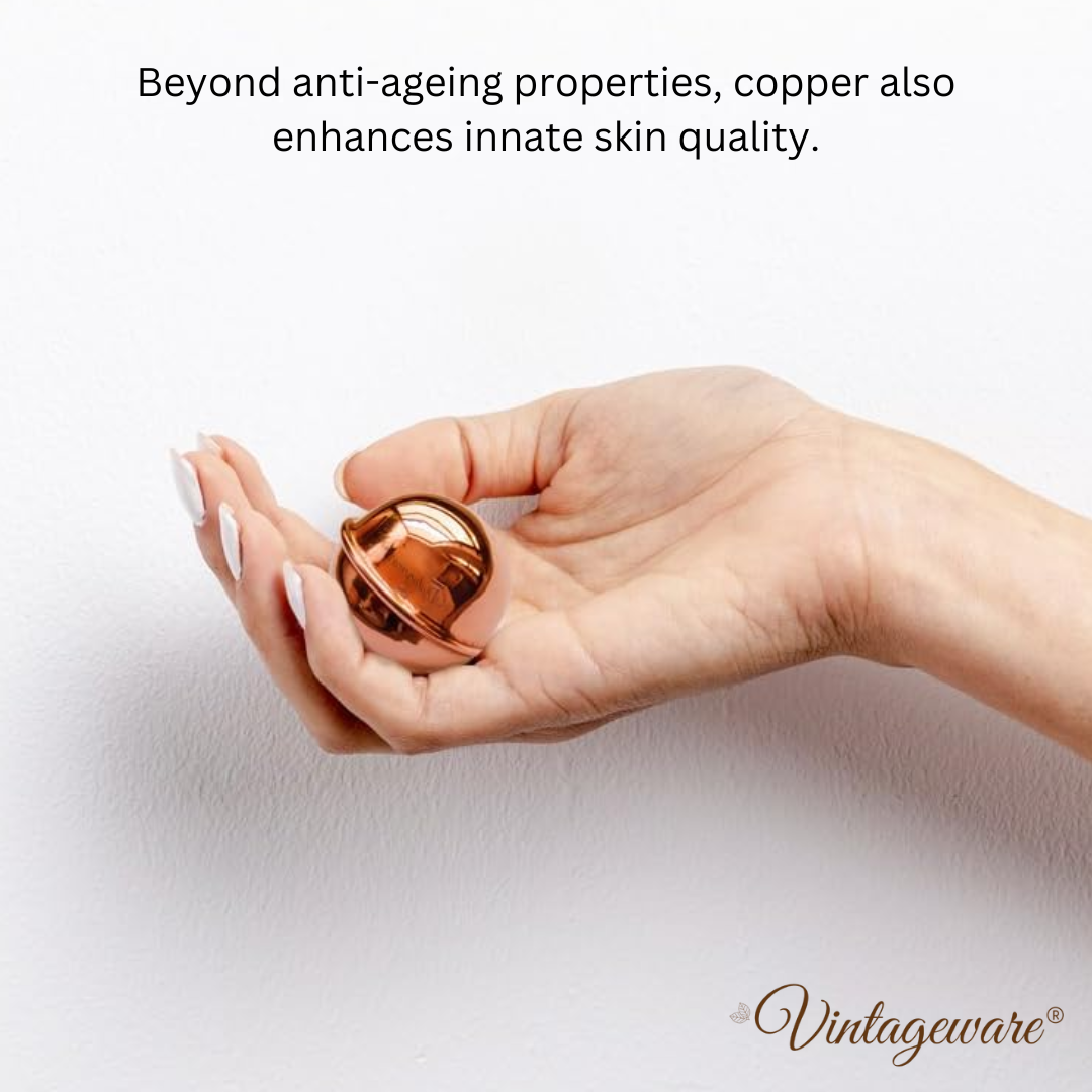 Vintageware® Ayurvedic Copper Wellness Combo | Pure Copper Eye Wash Cups for Netra Shuddhi + Copper Ball for Water Purification | Eye Care, Detox & Daily Health