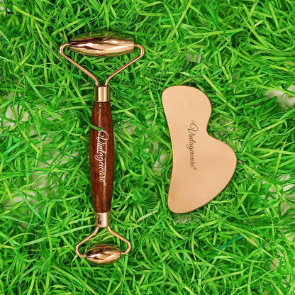 facial roller with gua sha massager