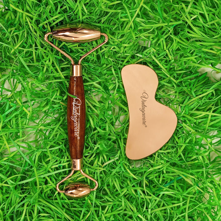 facial roller with gua sha massager