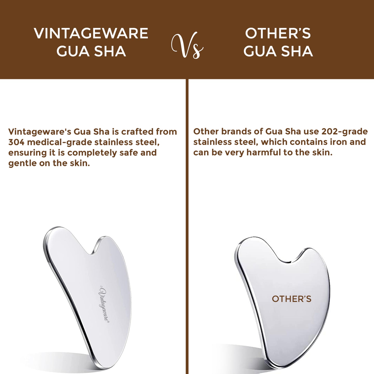 Stainless steel gua sha tool for skin tightening and relaxation