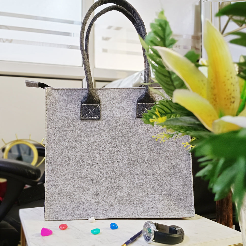 Felt Reusable Shopping Bag, Storage Tote Utility Bag