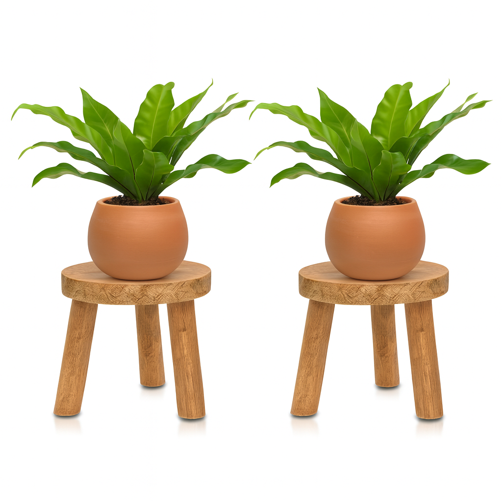 3 Leg Wooden Planter Stand | Solid Wood Plant Stand for Living Room, Indoor & Outdoor | Rustic Indoor Pot Holder