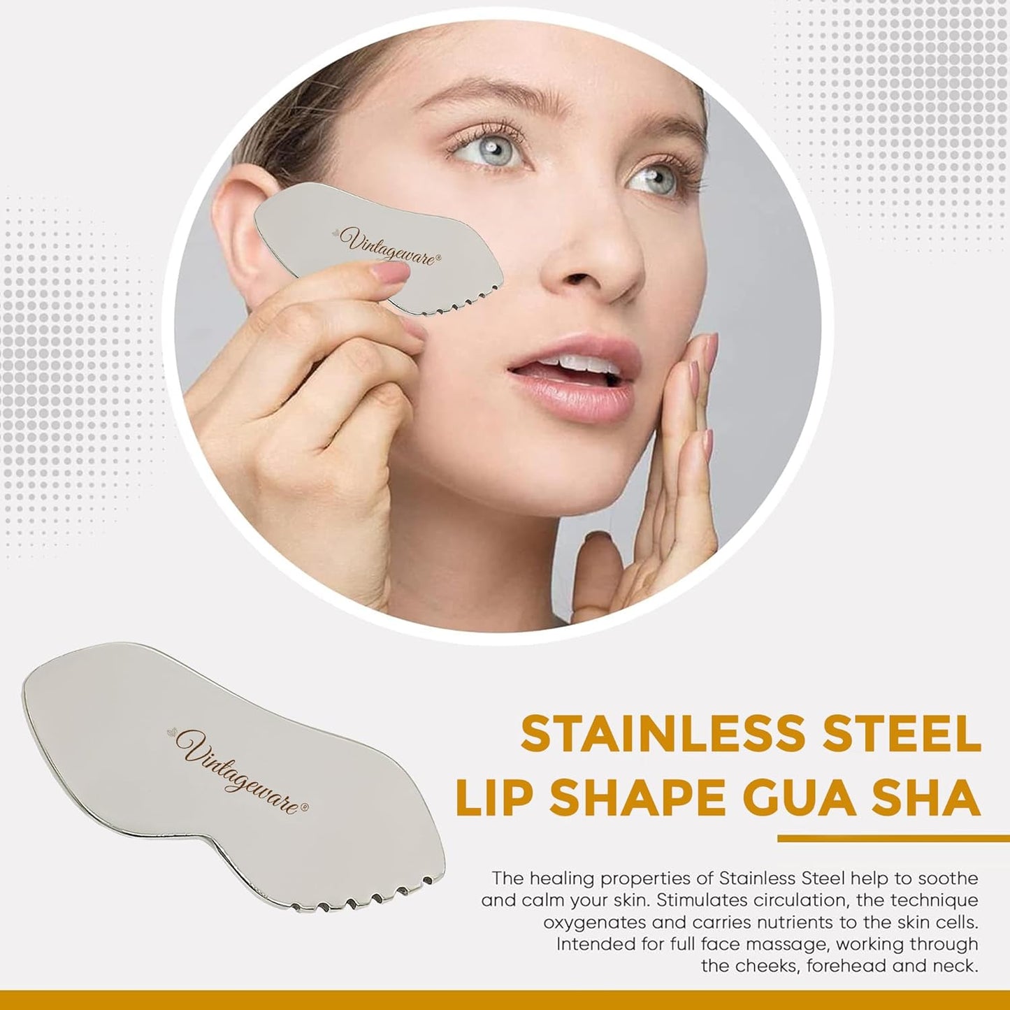 stainless steel lip shape gua sha