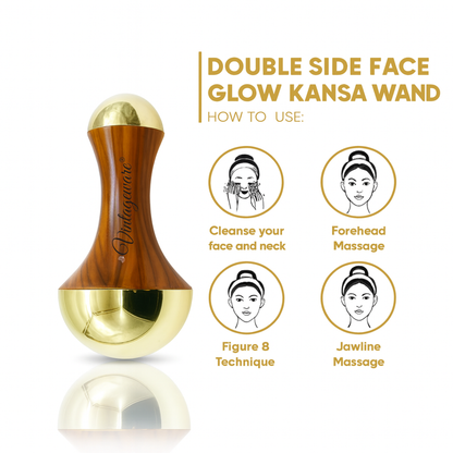 Vintageware® Ayurvedic Self-Care Spa Combo – Kansa Wand, Dual Wand, Gua Sha & Essential Oil