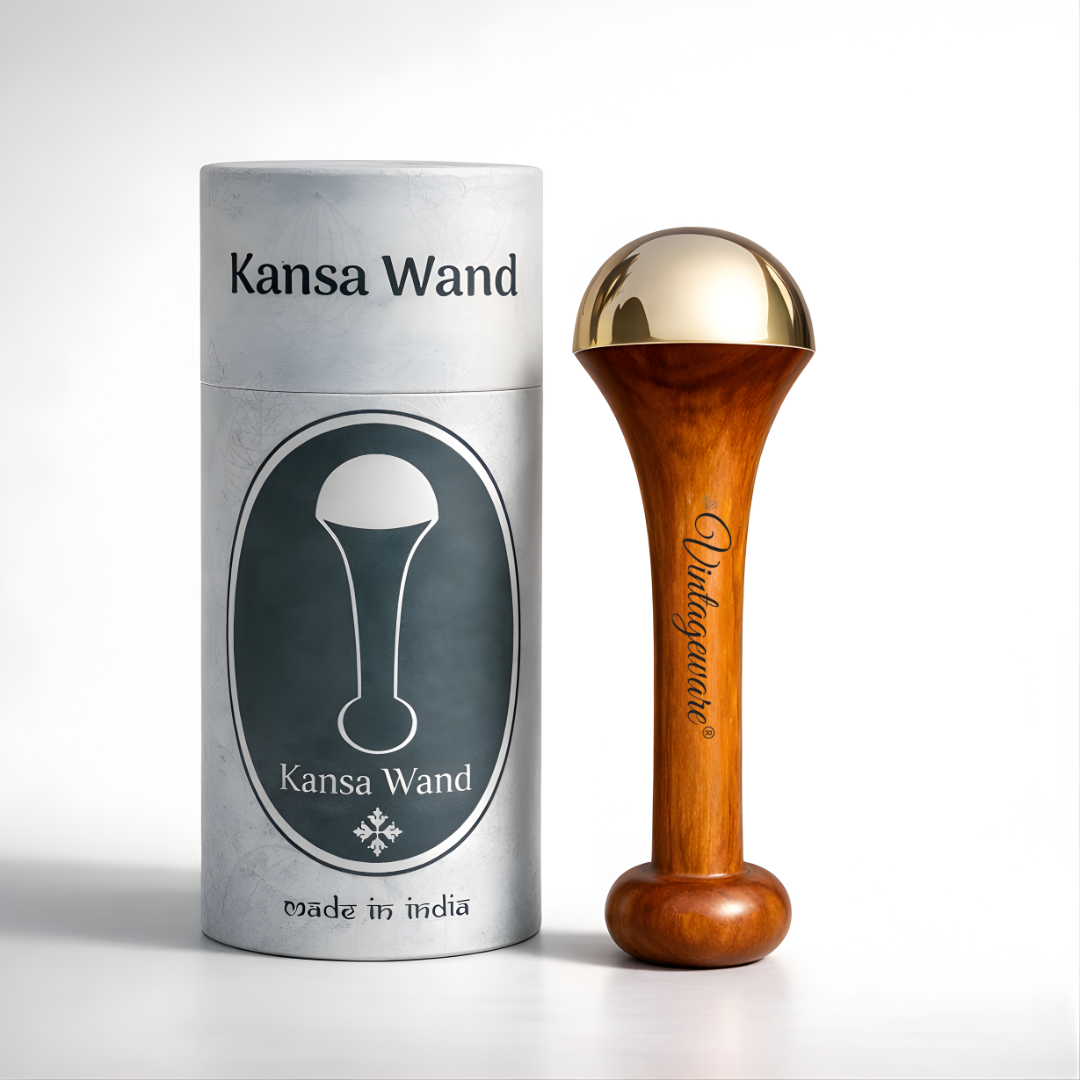 3-Piece Kansa Wand Set for Face & Body Massage – Lymphatic Drainage, Deep Tissue Therapy & Muscle Recovery