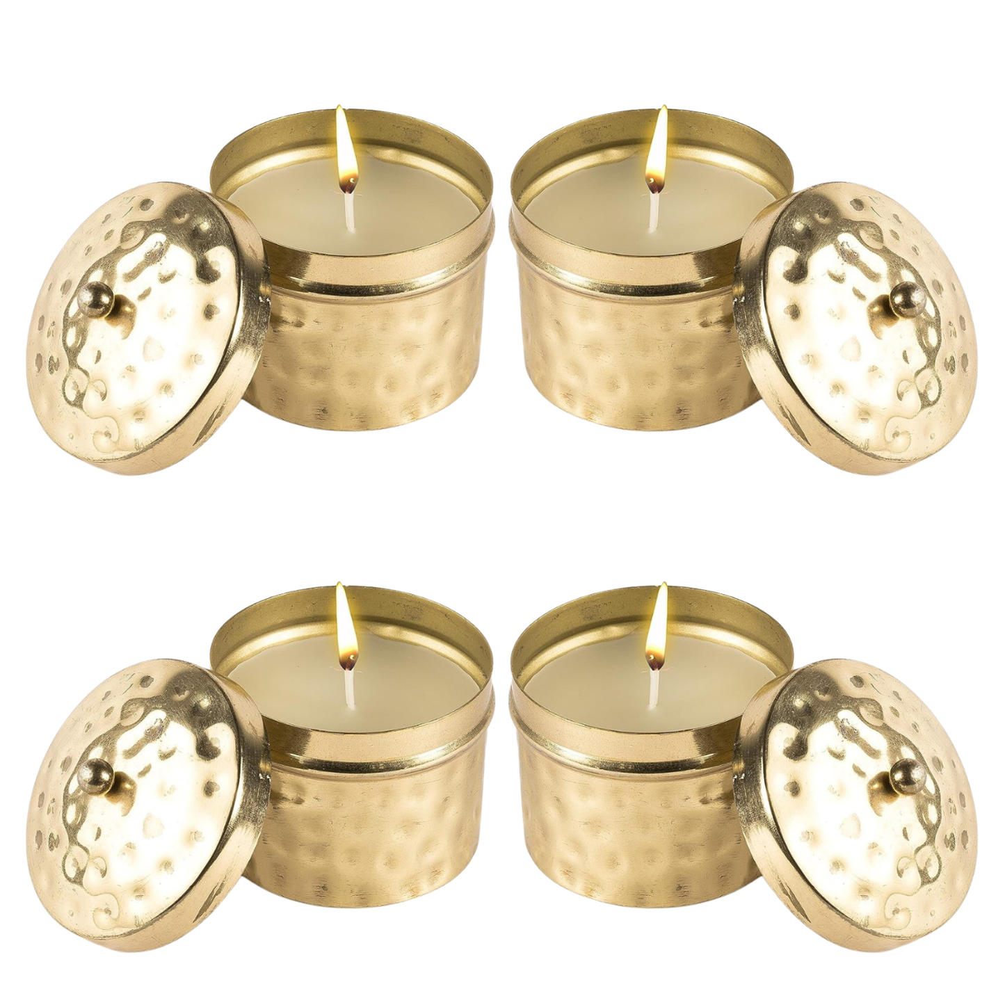 Scented Candle Jar with Lid – Vintageware® Soy Wax Candle in Brass Finish Jar