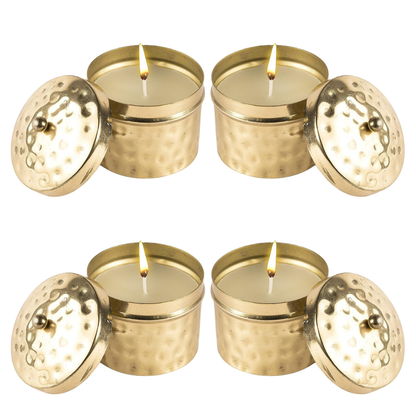 Scented Candle Jar with Lid – Vintageware® Soy Wax Candle in Brass Finish Jar