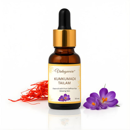 Kansa Wand Double Side with Kumkumadi Oil 15 ml – Ayurvedic Skin & Foot Care