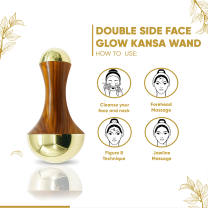 Vintageware® Kansa Wand Double Sided – Ayurvedic Massager for Face & Body Detox