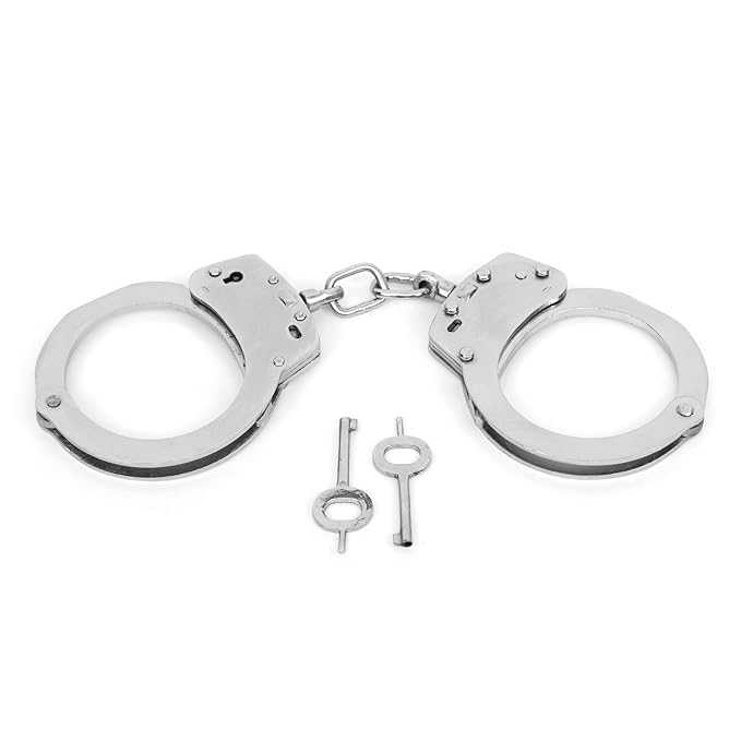 Vintageware® Fifty Shades of Grey Metal Handcuffs Heavy – Handcuffs For First Night, Lockable Roleplay Restraints