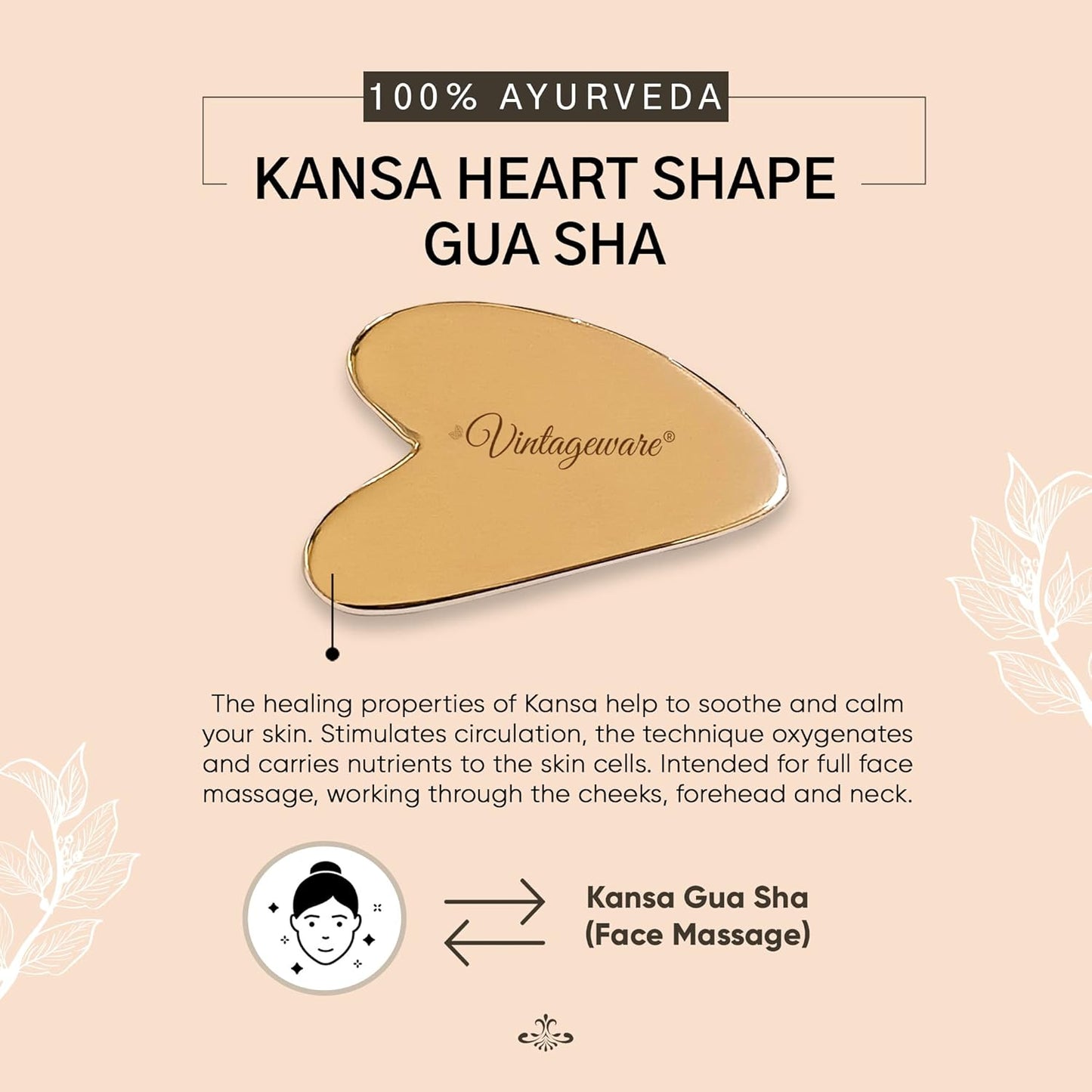 kansa wand, kansa comb, kansa gua sha with kumkumadi oil