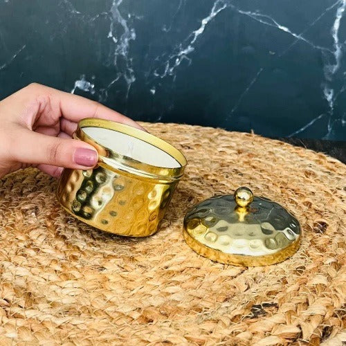 Scented Candle Jar with Lid – Vintageware® Soy Wax Candle in Brass Finish Jar
