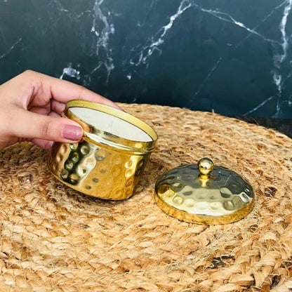 Scented Candle Jar with Lid – Vintageware® Soy Wax Candle in Brass Finish Jar