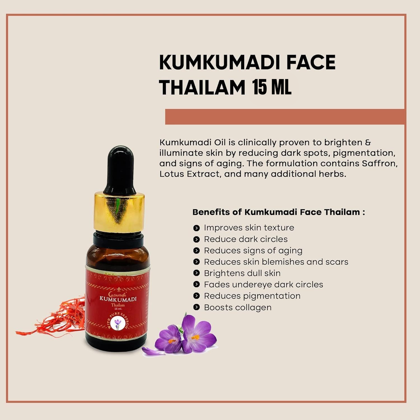 Vintageware® Ayurvedic Glow & Relaxation Set – Kansa Scalp Massager, Eye Wand & Kumkumadi Oil 15ml | Stress Relief, Hair Growth & Radiant Skin