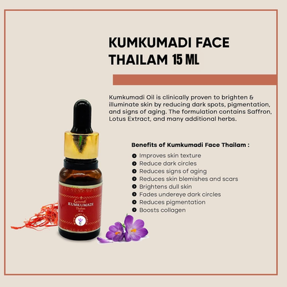 Vintageware® Ayurvedic Glow & Relaxation Set – Kansa Scalp Massager, Eye Wand & Kumkumadi Oil 15ml | Stress Relief, Hair Growth & Radiant Skin