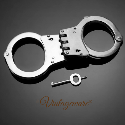 Vintageware® Carbon Steel Handcuff – Stainless Steel Design for Fancy Dress, and Pretend Play – Includes Keys, Adjustable (Carbon Steel, Adjustable)