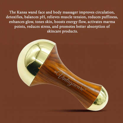 Vintageware® Ayurvedic Self-Care Spa Combo – Kansa Wand, Dual Wand, Gua Sha & Essential Oil