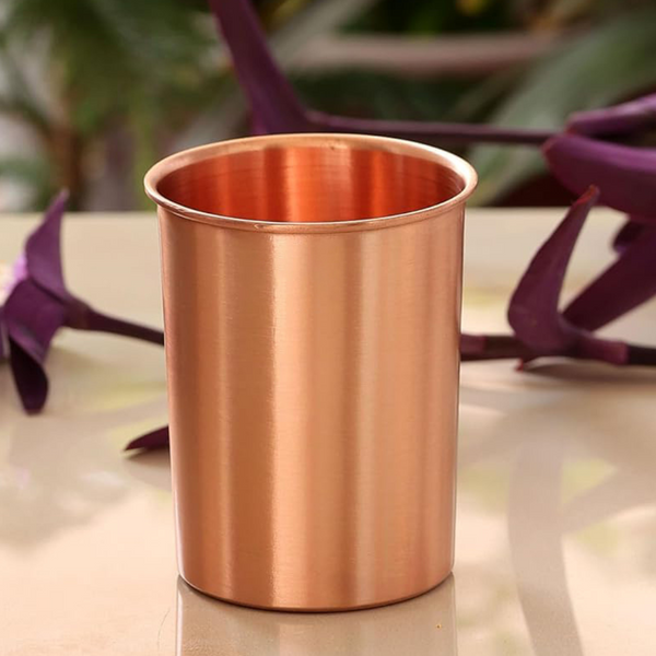 Vintageware® Pure Copper Tumbler – Handmade Ayurveda Water Glass | Luxury Yoga Bottle | Copper Glass, Antibacterial & Eco-Friendly, 250ml