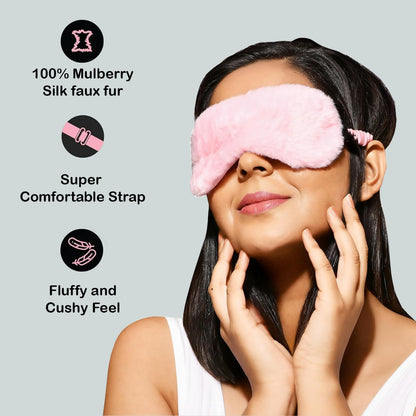 Handcuffs And Blindfold For Couples - Handcuff with Fur & Eye Mask Combo