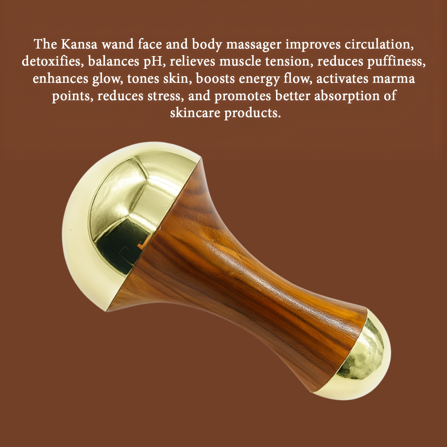 Vintageware® Kansa Wand Double Sided – Ayurvedic Massager for Face & Body Detox
