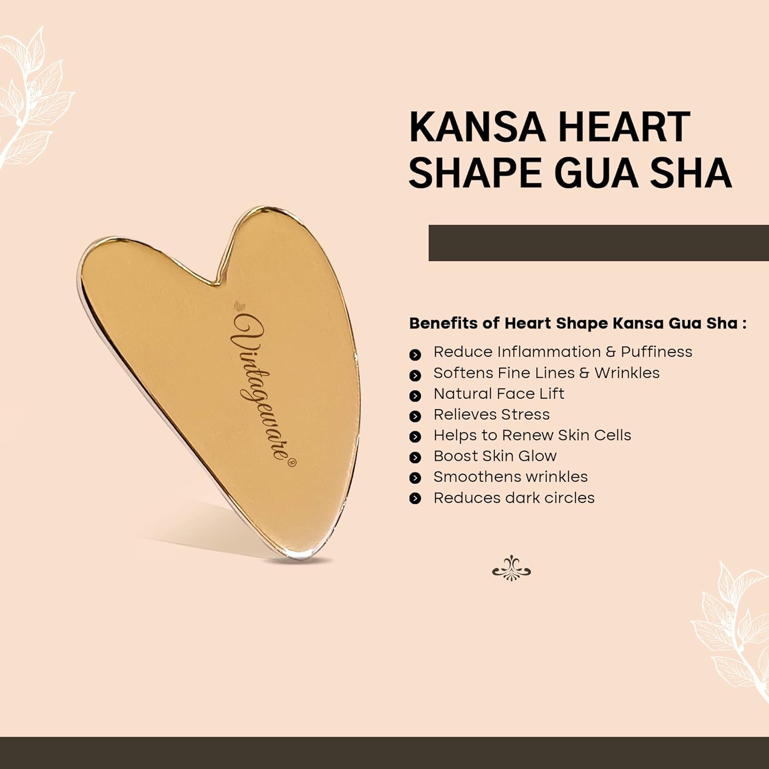 kansa wand, kansa comb, kansa gua sha with kumkumadi oil