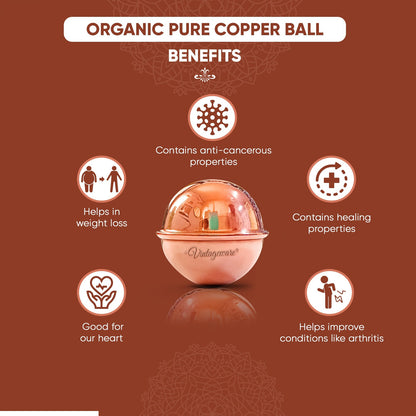Vintageware® Ayurvedic Copper Wellness Combo | Pure Copper Eye Wash Cups for Netra Shuddhi + Copper Ball for Water Purification | Eye Care, Detox & Daily Health