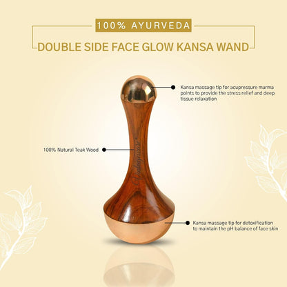 Kansa Wand Double Side with Kumkumadi Oil 15 ml – Ayurvedic Skin & Foot Care