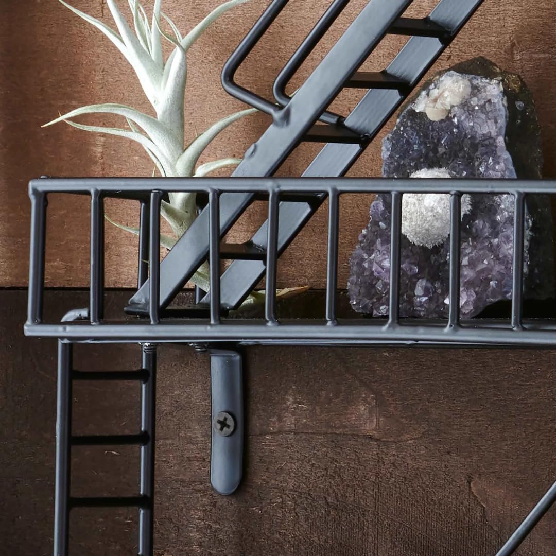 Vintageware® 3-Tier Iron Fire Escape Wall Shelves – Decorative Ladder-Style Wall Shelf for Living Room, Bedroom & Home Décor