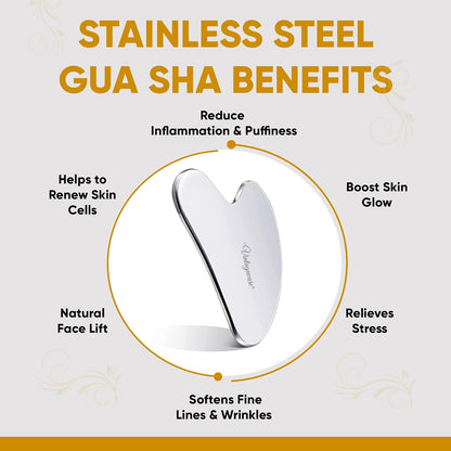 Vintageware® Ayurvedic Facial Massage Combo – Gua Sha, Dual Kansa Wand & Soy Candle