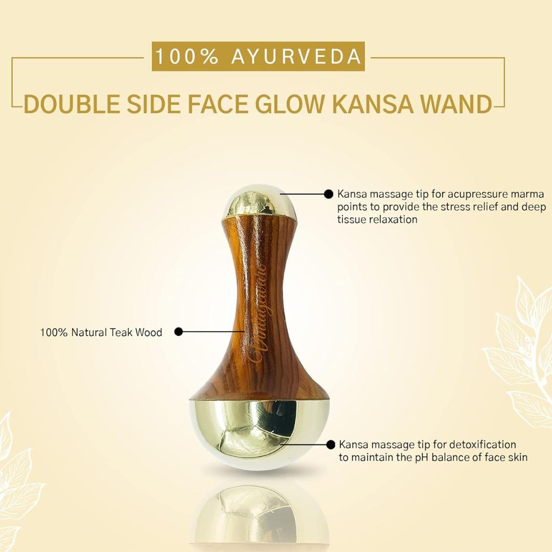 Ayurvedic Kansa Wand Massager – Dual Wand Set for Face, Foot & Body Detox