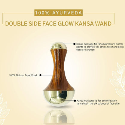Ayurvedic Kansa Wand Massager – Dual Wand Set for Face, Foot & Body Detox