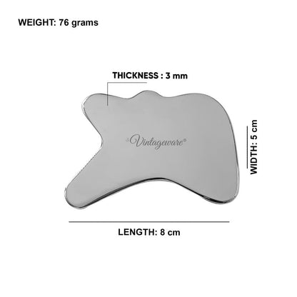 Gua Sha Tool for Face | Vintageware® Stainless Steel Gua Sha for Facial & Body Massage | Relieves Muscle & Joint Pain