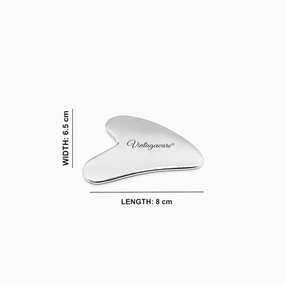 Vintageware® Combo Pack: Mushroom Kansa Wand & Heart-Shaped Stainless Steel Gua Sha Tool