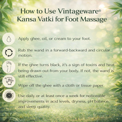 Vintageware® Kansa Vatki Foot Massager with Kansa Comb | Ayurvedic Foot Care & Relaxation Tool