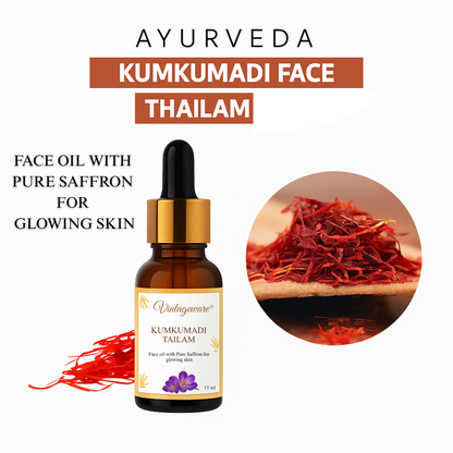 Vintageware® Ayurvedic Self-Care Combo – Kumkumadi Oil, Dual Kansa Wand & Soy Candle