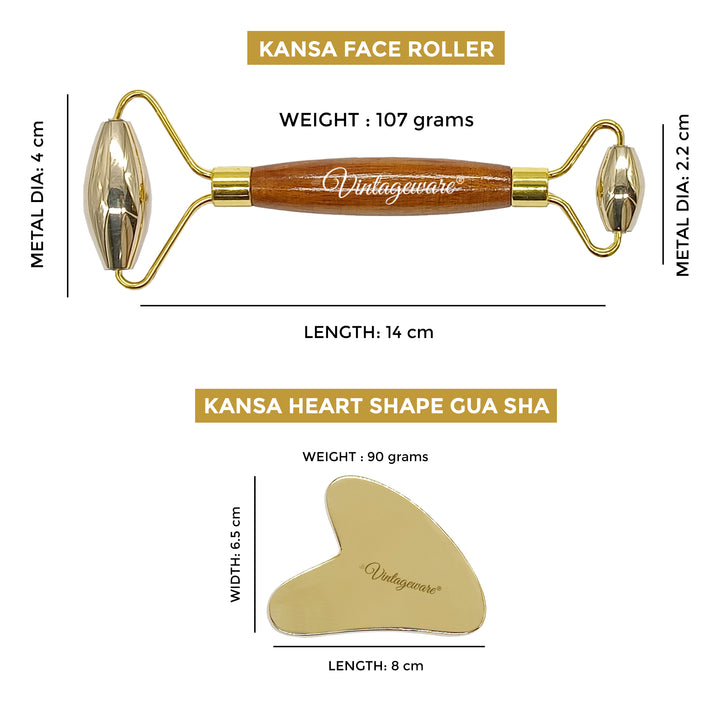 kansa face roller with gua sha