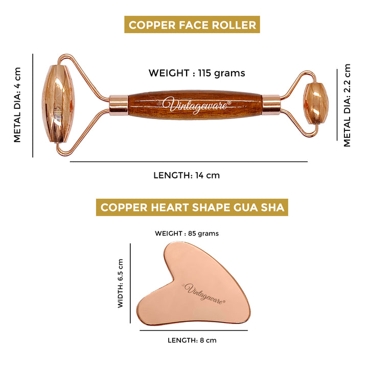 copper gua sha and face roller