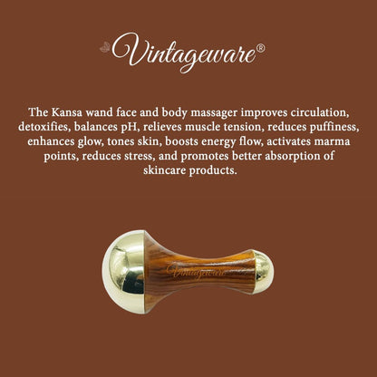 Ayurvedic Kansa Wand Massager – Dual Wand Set for Face, Foot & Body Detox