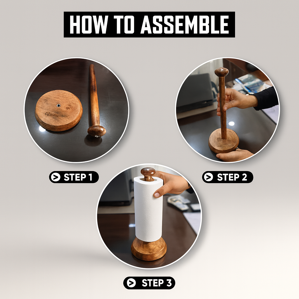 Wooden Tissue Holder for Kitchen – Handcrafted by Vintageware® (Gem Top)