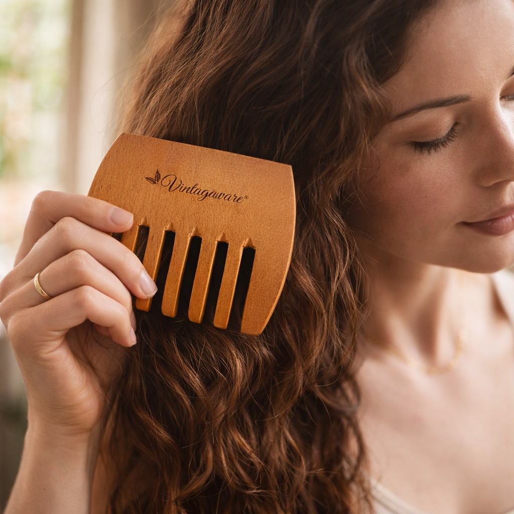 Vintageware® Kacchi Neem Wooden Comb | 100% Natural & Ayurvedic