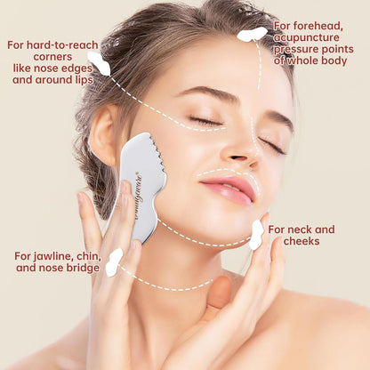 Gua Sha Face Massager | Vintageware® Stainless Steel Lip-Shaped Massage Tool