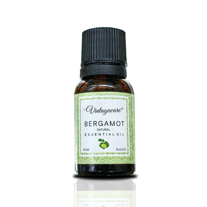 Vintageware® 100% Pure Bergamot Essential Oil – Uplifting Aromatherapy Oil for Skin Care, Mood Balance, Relaxation & Diffuser Use – 15ml