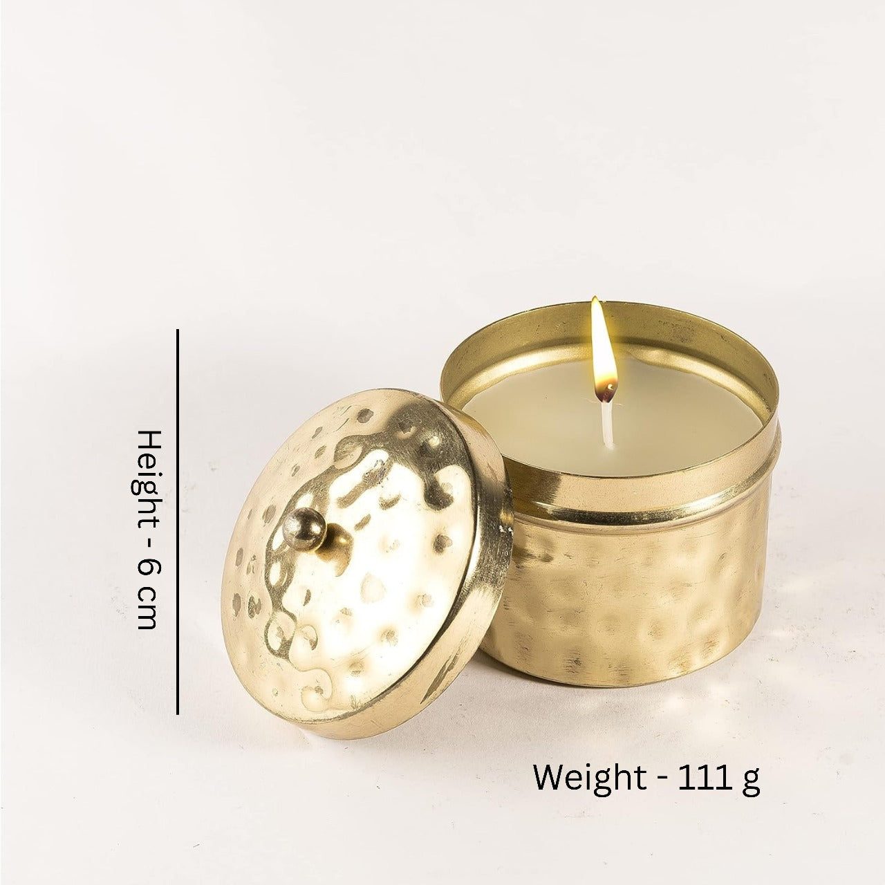 Scented Candle Jar with Lid – Vintageware® Soy Wax Candle in Brass Finish Jar