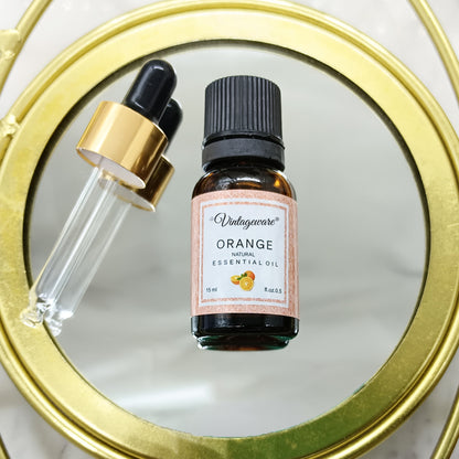 Vintageware® Orange Essential Oil – 100% Pure, Organic & Undiluted | Hydrates Dry Skin, Clears Acne, Reduces Dandruff & Nourishes Hair, 15ml